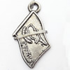 Pendant, Zinc Alloy Jewelry Findings, 16x28mm, Sold by Bag