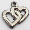 Pendant, Zinc Alloy Jewelry Findings, Heart, 17x18mm, Sold by Bag