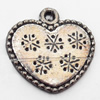 Pendant, Zinc Alloy Jewelry Findings, Heart, 17mm, Sold by Bag