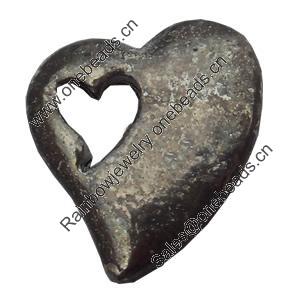 Pendant, Zinc Alloy Jewelry Findings, Heart, 10x11mm, Sold by Bag