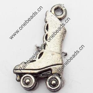 Pendant, Zinc Alloy Jewelry Findings, 11x21mm, Sold by Bag