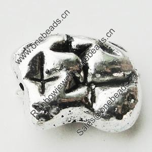 Beads Zinc Alloy Jewelry Findings Lead-free, 14x11mm Hole:1.5mm, Sold by Bag  