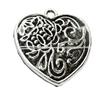 Pendant Zinc Alloy Jewelry Findings Lead-free, Heart 25x28mm Hole:2mm, Sold by Bag