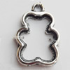 Pendant Zinc Alloy Jewelry Findings Lead-free, Hollow Bear 17x2mm, Sold by Bag