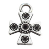 Pendant Zinc Alloy Jewelry Findings Lead-free, Cross 13x18mm Hole:3.5mm, Sold by Bag