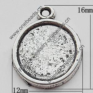 Zinc Alloy Pendant Settings, 12x16mm, Sold by Bag