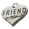 Pendant, Zinc Alloy Jewelry Findings, Heart, 18mm, Sold by Bag