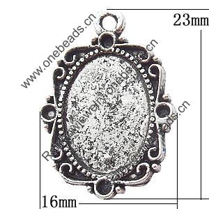 Zinc Alloy Pendant Settings, 16x23mm, Sold by Bag