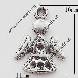 Pendant Zinc Alloy Jewelry Findings Lead-free, 11x16mm, Sold by Bag