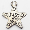 Pendant, Zinc Alloy Jewelry Findings, Star, 12x15mm, Sold by Bag