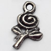 Pendant, Zinc Alloy Jewelry Findings, Flower, 9x15mm, Sold by Bag