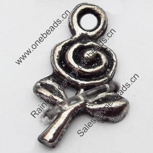 Pendant, Zinc Alloy Jewelry Findings, Flower, 9x15mm, Sold by Bag