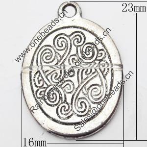 Pendant, Zinc Alloy Jewelry Findings, 16x23mm, Sold by Bag