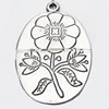Pendant, Zinc Alloy Jewelry Findings, Oval, 24x37mm, Sold by Bag