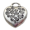 Pendant Zinc Alloy Jewelry Findings Lead-free, Heart 31x35mm Hole:2mm, Sold by Bag