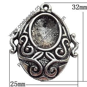 Pendant Zinc Alloy Jewelry Findings Lead-free, 25x32mm Hole:2mm, Sold by Bag
