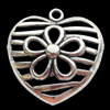 Pendant Zinc Alloy Jewelry Findings Lead-free, Heart 36x37mm Hole:3mm, Sold by Bag