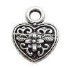 Pendant Zinc Alloy Jewelry Findings Lead-free, Heart 18x23mm Hole:4mm, Sold by Bag