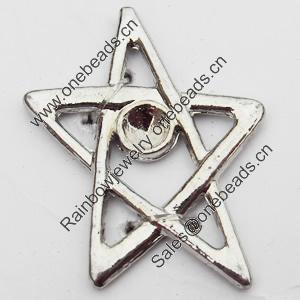 Pendant, Zinc Alloy Jewelry Findings, Star, 20x25mm, Sold by Bag
