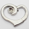 Pendant, Zinc Alloy Jewelry Findings, Heart, 21x19mm, Sold by Bag