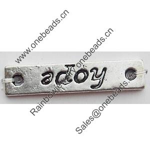 Connectors Zinc Alloy Jewelry Findings Lead-free, Rectangle 25x65mm Hole:1.5mm, Sold by Bag