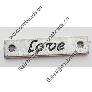 Connectors Zinc Alloy Jewelry Findings Lead-free, Rectangle 25x65mm Hole:1.5mm, Sold by Bag