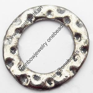 Donut, Zinc Alloy Jewelry Findings, O:23x25mm I:15mm, Sold by Bag