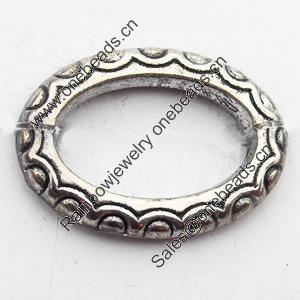 Donut, Zinc Alloy Jewelry Findings, O:16x12mm I:12x7mm, Sold by Bag