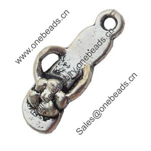 Pendant Zinc Alloy Jewelry Findings Lead-free, 8x19mm, Sold by Bag