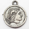 Pendant, Zinc Alloy Jewelry Findings, 22x27mm, Sold by Bag