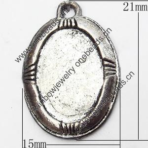 Pendant, Zinc Alloy Jewelry Findings, 15x21mm, Sold by Bag