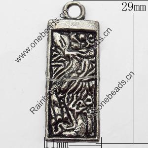 Pendant, Zinc Alloy Jewelry Findings, 11x29mm, Sold by Bag