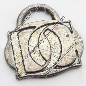 Pendant, Zinc Alloy Jewelry Findings, 18x17mm, Sold by Bag