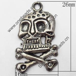 Pendant, Zinc Alloy Jewelry Findings, 16x26mm, Sold by Bag