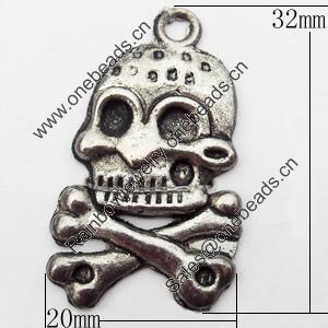 Pendant, Zinc Alloy Jewelry Findings, 20x32mm, Sold by Bag