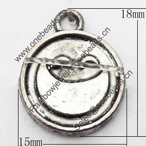 Pendant, Zinc Alloy Jewelry Findings, 15x18mm, Sold by Bag