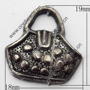 Pendant, Zinc Alloy Jewelry Findings, Bag, 18x19mm, Sold by Bag