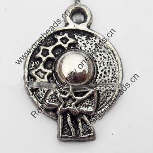 Pendant, Zinc Alloy Jewelry Findings, 13x18mm, Sold by Bag