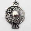 Pendant, Zinc Alloy Jewelry Findings, 13x18mm, Sold by Bag