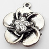 Pendant, Zinc Alloy Jewelry Findings, Flower, 24x26mm, Sold by Bag