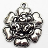 Pendant, Zinc Alloy Jewelry Findings, Flower, 25x29mm, Sold by Bag