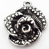 Pendant, Zinc Alloy Jewelry Findings, Flower, 22x27mm, Sold by Bag