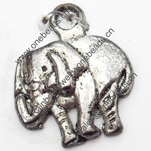 Pendant, Zinc Alloy Jewelry Findings, elephant, 13x16mm, Sold by Bag