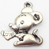 Pendant, Zinc Alloy Jewelry Findings, mouse, 17x19mm, Sold by Bag