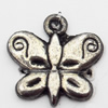 Pendant, Zinc Alloy Jewelry Findings, Butterfly, 13x13mm, Sold by Bag