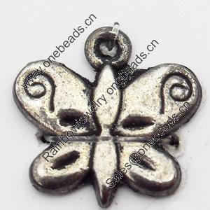 Pendant, Zinc Alloy Jewelry Findings, Butterfly, 13x13mm, Sold by Bag