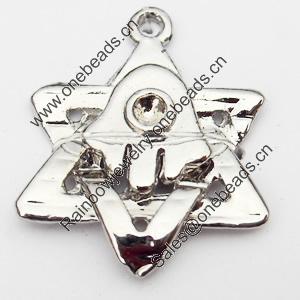 Pendant, Zinc Alloy Jewelry Findings, Star, 17x22mm, Sold by Bag