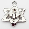 Pendant, Zinc Alloy Jewelry Findings, Star, 17x22mm, Sold by Bag