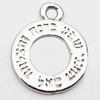Pendant, Zinc Alloy Jewelry Findings, 15x18mm, Sold by Bag