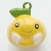 Brass Enamel Small Bell Charm, Lead-free 23x20x17.5mm Hole:about 2.5mm, Sold by PC